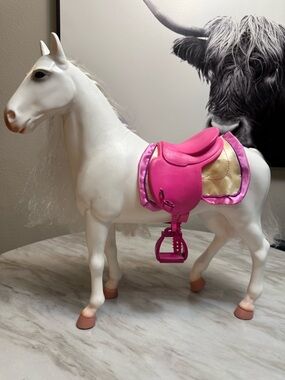 Our generation 18” doll size white stallion horse